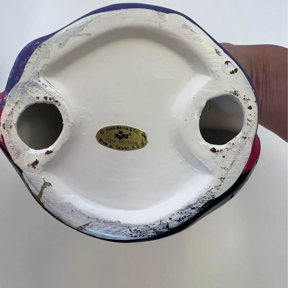 Russ Berrie 7.5” Pumpkin Skeleton Head Candleabra Decoration Vintage 70’s - Picture 8 of 8